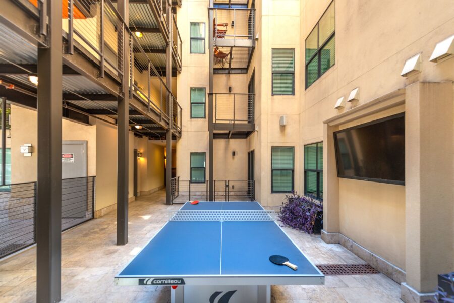 Ping-pong table in Villas on 26th courtyard
